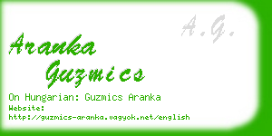 aranka guzmics business card